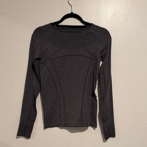 Elegant Charcoal Long Sleeve Top